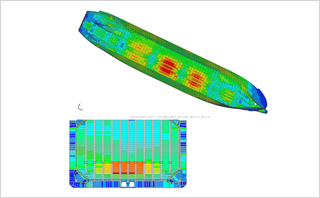 Example of Direct global structural analysis(Buckling) for commercial ship 