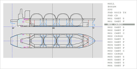 Defined Tanks Arrangement of LNG Carrier