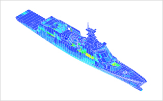Example of Direct global structural analysis(Buckling) for Naval ship 